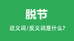 脱节的近义词和反义词是什么_脱节是什么意思？