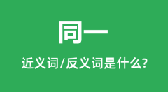 同一的近义词和反义词是什么_同一是什么意思?