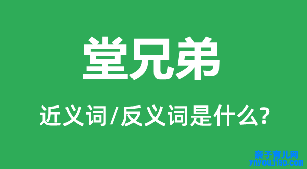 堂兄弟的近义词和反义词是什么,堂兄弟是什么意思