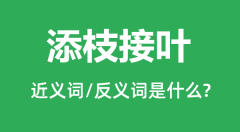 添枝接叶的近义词和反义词是什么_添枝接叶是什么意思?