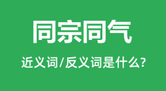 同宗同气的近义词和反义词是什么_同宗同气是什么意思?