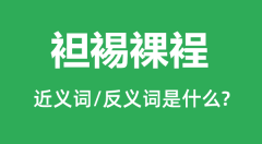 袒裼裸裎的近义词和反义词是什么_袒裼裸裎是什么意思?