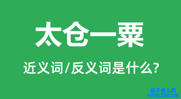 太仓一粟的近义词和反义词是什么,太仓一粟是什么意思