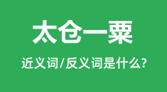 太仓一粟的近义词和反义词是什么_太仓一粟是什么意思？