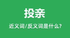 投亲的近义词和反义词是什么_投亲是什么意思?