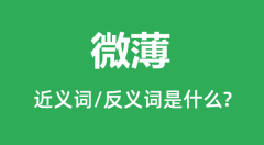 微薄的近义词和反义词是什么_微薄是什么意思?