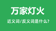 万家灯火的近义词和反义词是什么_万家灯火是什么意思？