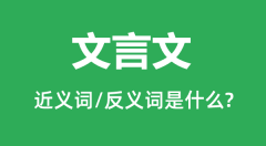 文言文的近义词和反义词是什么_文言文是什么意思?