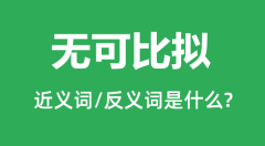 无可比拟的近义词和反义词是什么_无可比拟是什么意思?