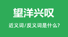 望洋兴叹的近义词和反义词是什么_望洋兴叹是什么意思?