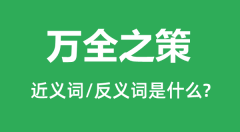 万全之策的近义词和反义词是什么_万全之策是什么意思?