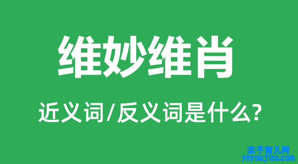 维妙维肖的近义词和反义词是什么,维妙维肖是什么意思