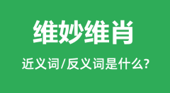 维妙维肖的近义词和反义词是什么_维妙维肖是什么意思?