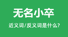 无名小卒的近义词和反义词是什么_无名小卒是什么意思?