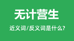 无计营生的近义词和反义词是什么_无计营生是什么意思?