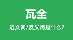 瓦全的近义词和反义词是什么_瓦全是什么意思?