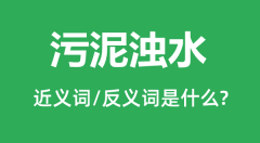污泥浊水的近义词和反义词是什么_污泥浊水是什么意思?