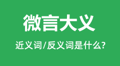 微言大义的近义词和反义词是什么_微言大义是什么意思?