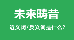 未来畴昔的近义词和反义词是什么_未来畴昔是什么意思?