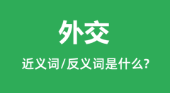 外交的近义词和反义词是什么_外交是什么意思?