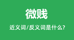微贱的近义词和反义词是什么_微贱是什么意思?