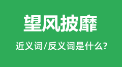 望风披靡的近义词和反义词是什么_望风披靡是什么意思?
