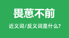 畏葸不前的近义词和反义词是什么_畏葸不前是什么意思？