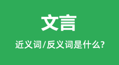 文言的近义词和反义词是什么_文言是什么意思？