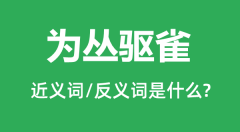 为丛驱雀的近义词和反义词是什么_为丛驱雀是什么意思？