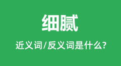 细腻的近义词和反义词是什么_细腻是什么意思?