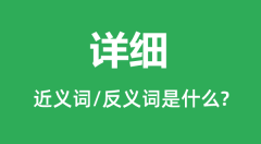 详细的近义词和反义词是什么_详细是什么意思?