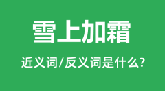 雪上加霜的近义词和反义词是什么_雪上加霜是什么意思?