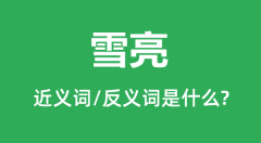 雪亮的近义词和反义词是什么_雪亮是什么意思?