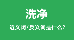 洗净的近义词和反义词是什么_洗净是什么意思?