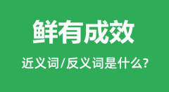 鲜有成效的近义词和反义词是什么_鲜有成效是什么意思?