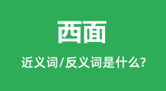 西面的近义词和反义词是什么_西面是什么意思？
