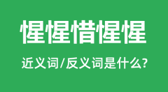 惺惺惜惺惺的近义词和反义词是什么_惺惺惜惺惺是什么意思?