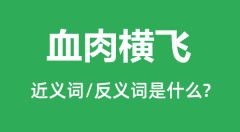 血肉横飞的近义词和反义词是什么_血肉横飞是什么意思?