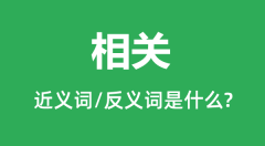 相关的近义词和反义词是什么_相关是什么意思?