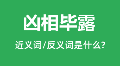 凶相毕露的近义词和反义词是什么_凶相毕露是什么意思?