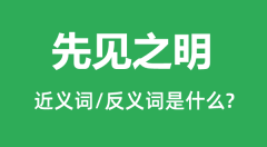 先见之明的近义词和反义词是什么_先见之明是什么意思?