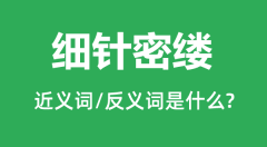 细针密缕的近义词和反义词是什么_细针密缕是什么意思？