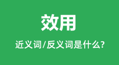 效用的近义词和反义词是什么_效用是什么意思?