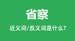 省察的近义词和反义词是什么_省察是什么意思?