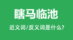 瞎马临池的近义词和反义词是什么_瞎马临池是什么意思?