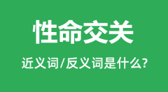 性命交关的近义词和反义词是什么_性命交关是什么意思?