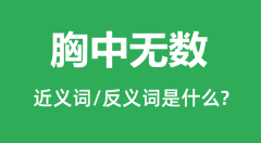 胸中无数的近义词和反义词是什么_胸中无数是什么意思？