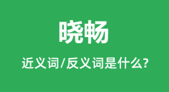 晓畅的近义词和反义词是什么_晓畅是什么意思?