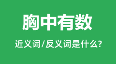 胸中有数的近义词和反义词是什么_胸中有数是什么意思？