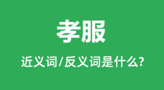 孝服的近义词和反义词是什么_孝服是什么意思?
